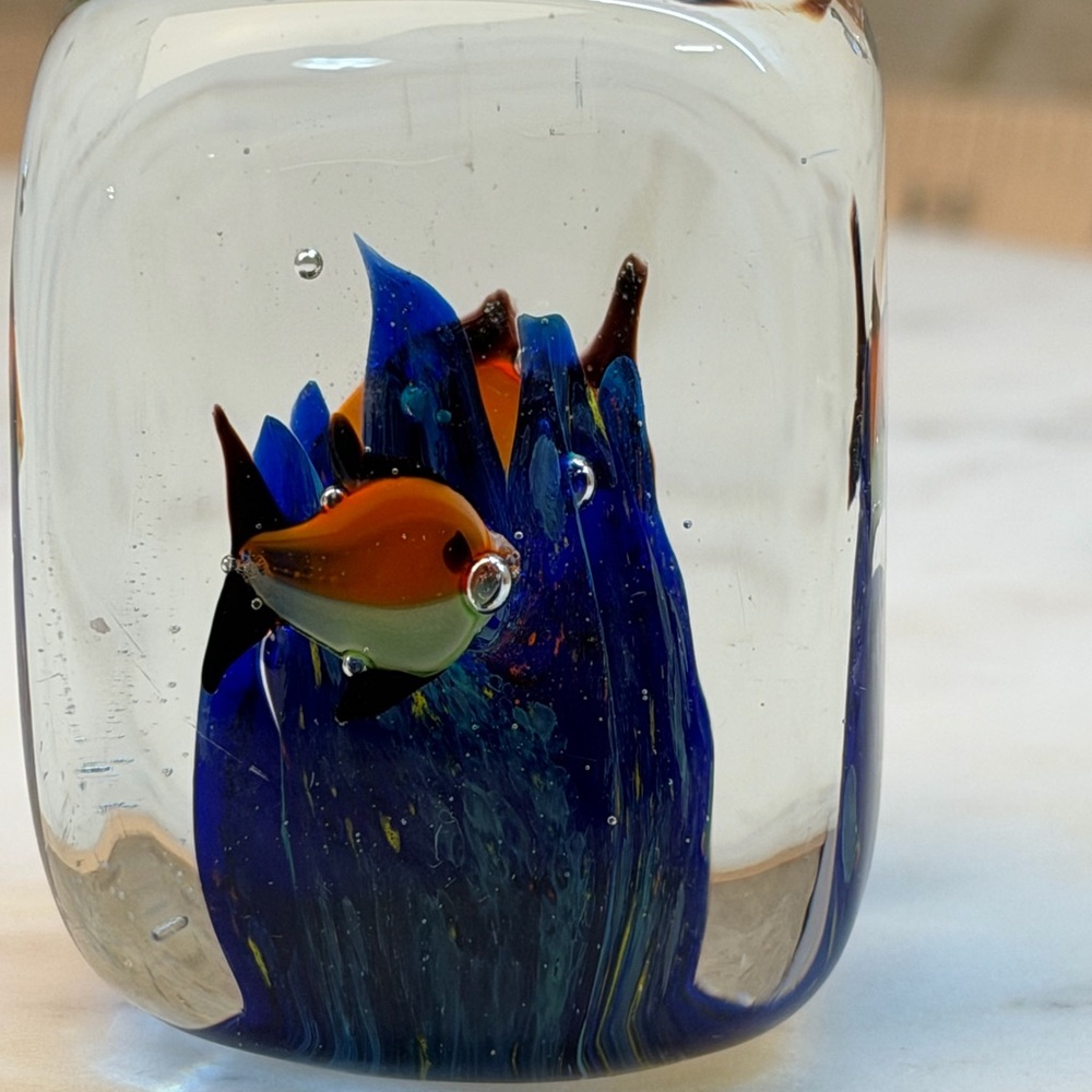 Vibrant Glass Fish Aquarium handmade paper weight